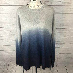 100% Cashmere Ombre Grey Tunic hi-low Sweater Size M